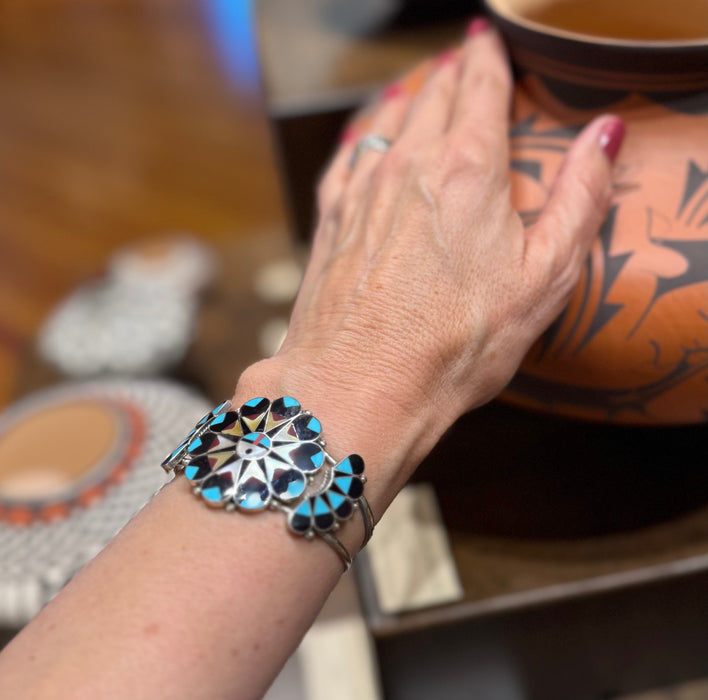 Dawa Sun Face Zuni Bracelet, by Delwin Gasper
