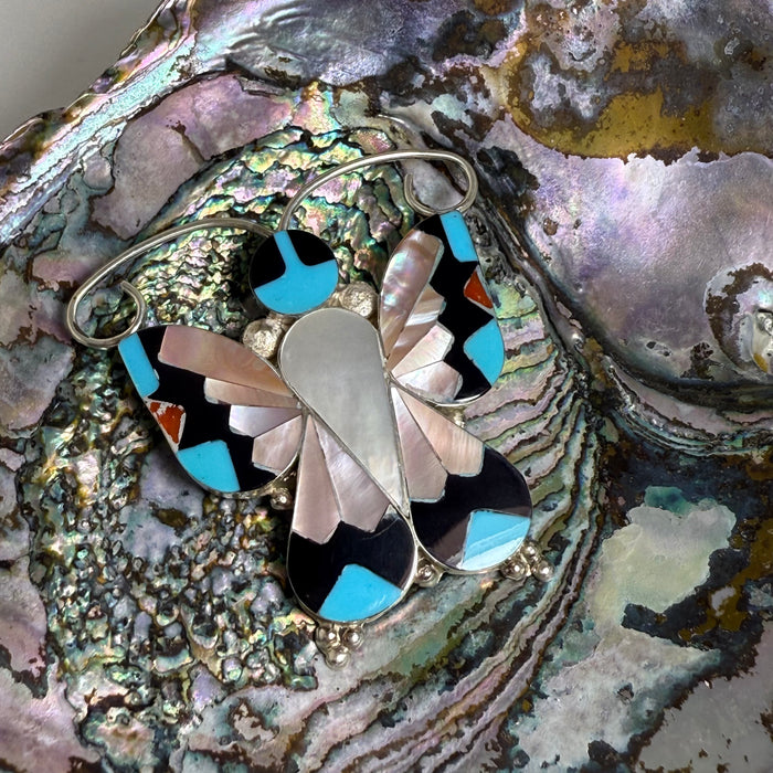 Zuni Inlay Butterfly Brooch or Pendant, by Allison Dishta