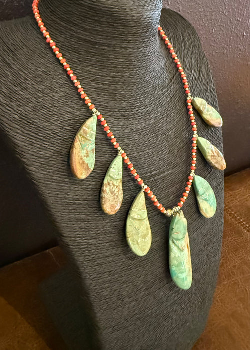 Corn Maidens Turquoise Necklace, by Todd Westika