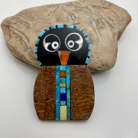 Mary Tafoya Owl Brooch at Raven Makes Gallery