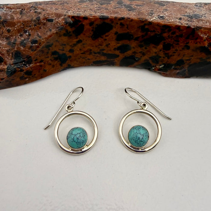 Cloud Mountain Turquoise Orbs Earrings, by Cathy Webster