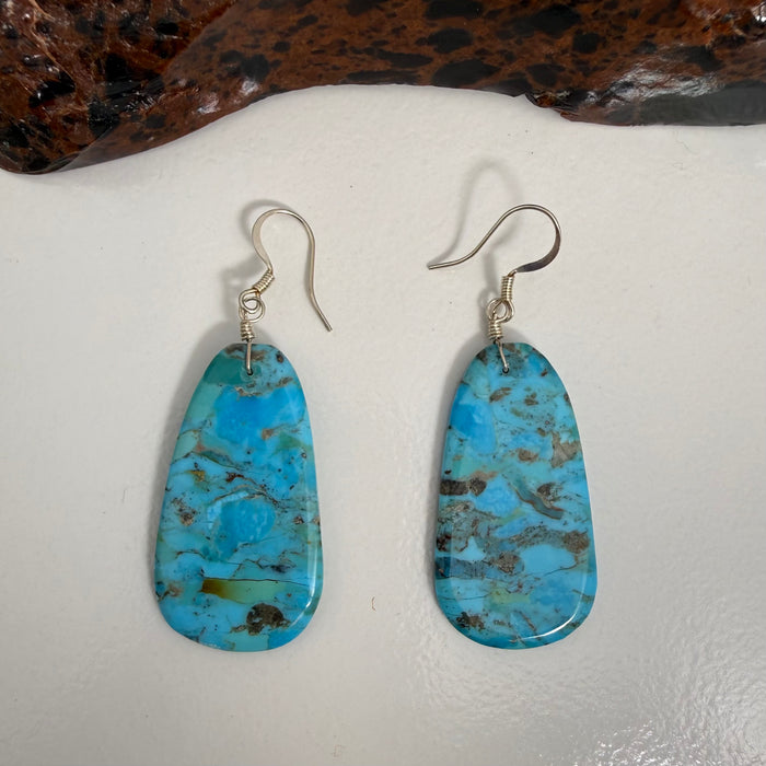 Turquoise Tab Earrings, by Mary Tafoya