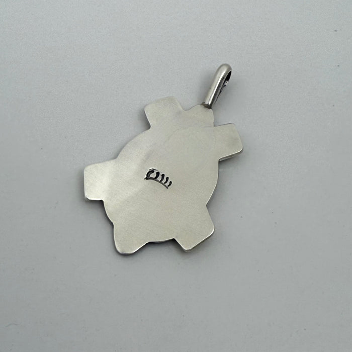 Balanced Turtle Hopi Silver Pendant, by Riley Polequaptewa