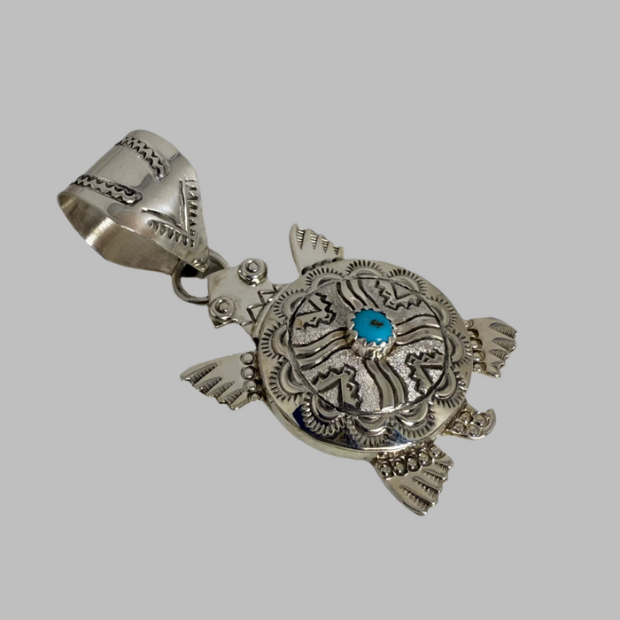 Sterling Silver Turtle Pendant, by Alonzo Mariano