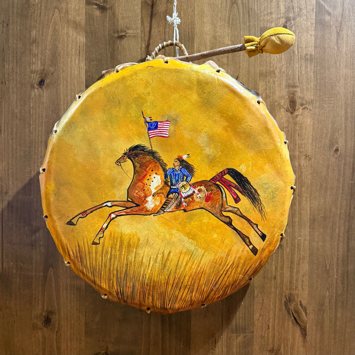 We Fought for the Union Hand Painted Drum, by Guillermo Chavez Rosette