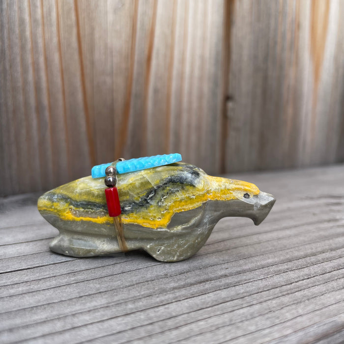 Eagle Zuni Fetish of Bumblebee Jasper, by Todd Westika