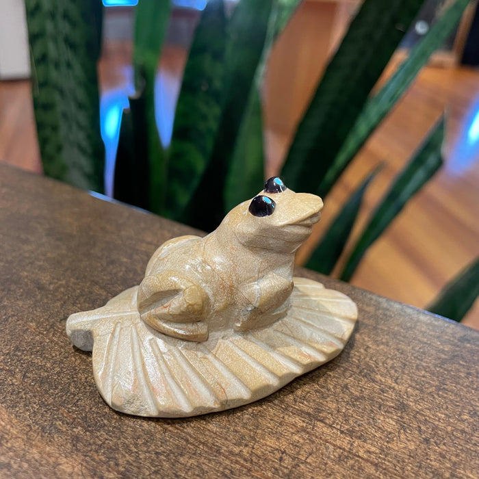 Frog on Lily Pad Zuni Fetish, by Freddie Leekya