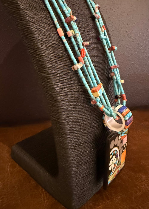 Heishi and Mosaic Inlay Treasure Necklace, by Mary L. Tafoya