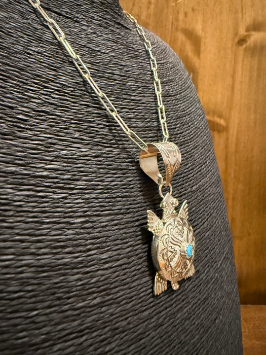 Sterling Silver Turtle Pendant, by Alonzo Mariano