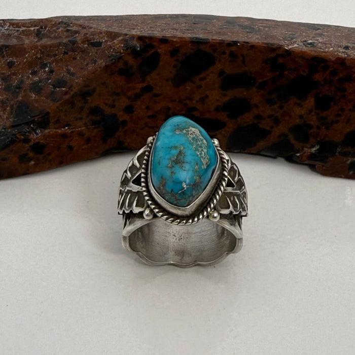 Old Style Navajo Turquoise Ring, by Darrell Cadman