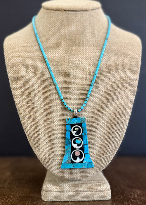 Orbital Mosaic Inlay Necklace, by Mary Louise Tafoya