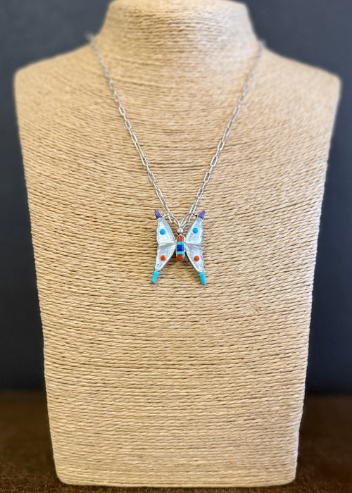 Zuni Butterfly Pin or Pendat, by Pascal Natewa