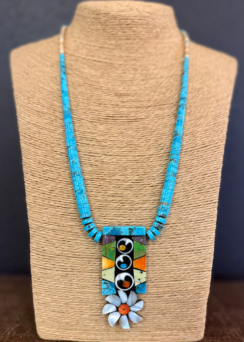 Blossom Nebula Inlay Necklace, by Mary L. Tafoya