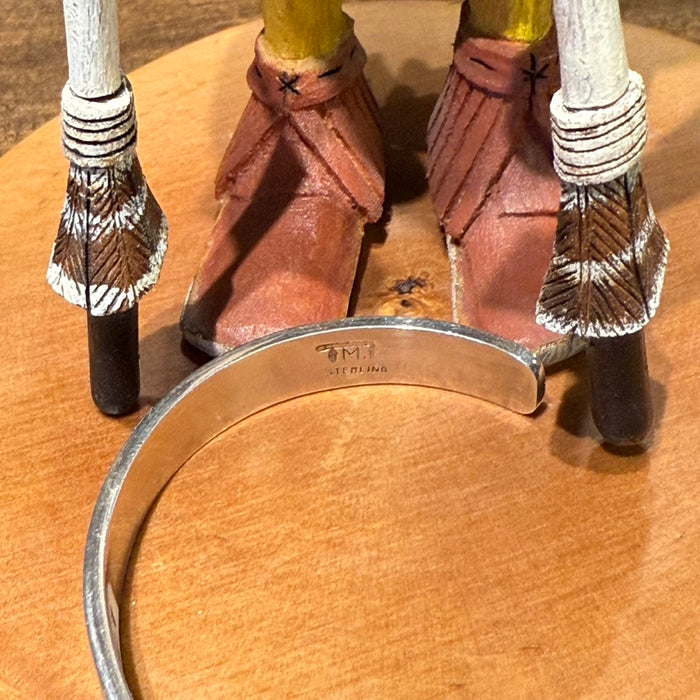 Storm Symbols Silver Overlay Bracelet, by Marcus Lomayestewa