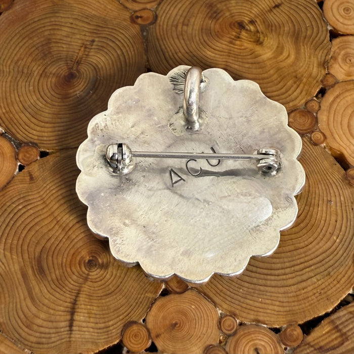 Zuni Sun Face Pin/Pendant, by Aprilene Unkenstine