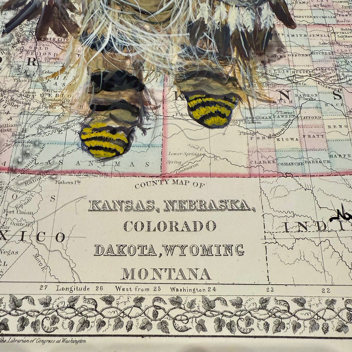 Traditional Dancer II, 1872 Map, by Raymond Nordwall, Pawnee