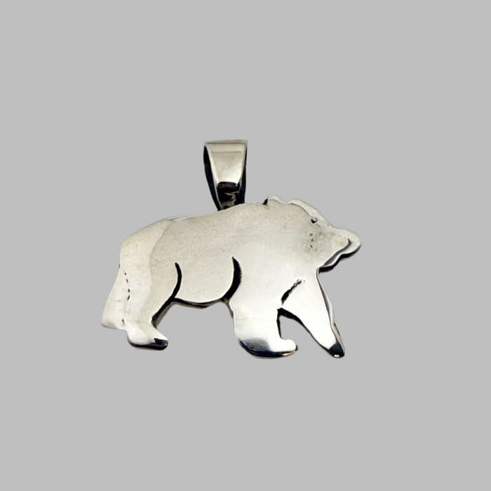 Little Bear Hopi Silver Pendant, by Kana Honanie