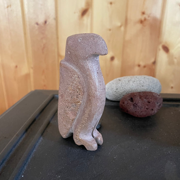 Standing Hawk Stone Carving Fetish, by Salvador Romero