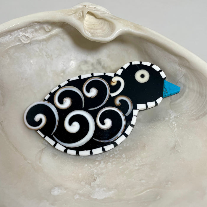 Swirly Bird Brooch/Pin, by Mary L. Tafoya