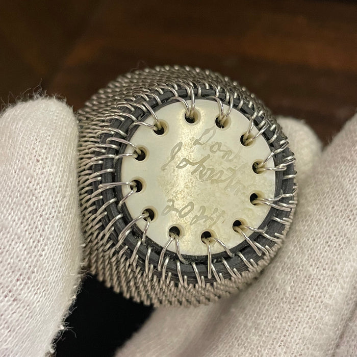 Baleen and Argentium Sterling Silver Basket with Walrus Ivory Finial, by Don Johnston