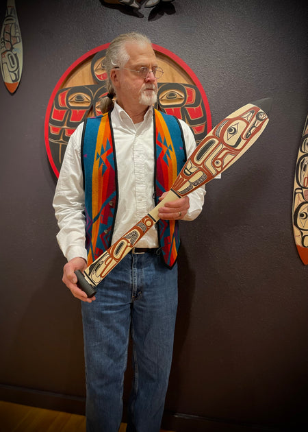 David Boxley Dance Paddle Raven and Stars at Raven Makes Gallery