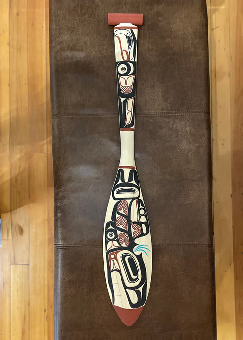 Killer Whale & Salmon Dance Paddle, by David A. Boxley