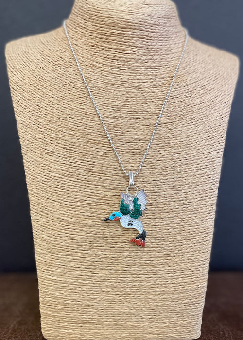 Zuni Inlay Hummingbird Pendant, by Tamara Pinto