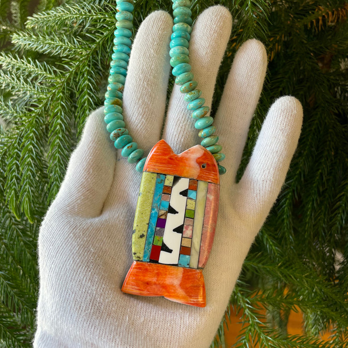 Big Bold Fish Necklace, by Mary L. Tafoya