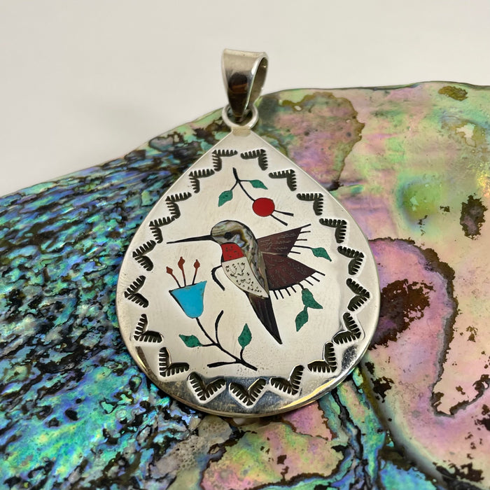 Inlay Hummingbird Pendant, by Raymond Boyd