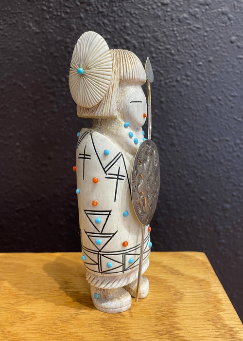 Zuni Warrior Maiden with Silver Shield, by Claudia Peina
