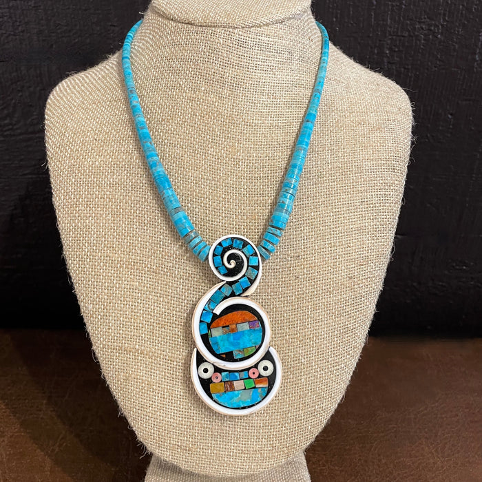Cosmic Tadpole Necklace, by Mary L. Tafoya