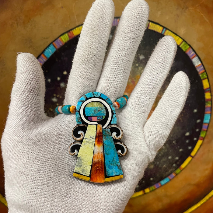 Mosaic Figural Inlay Necklace, by Mary L. Tafoya