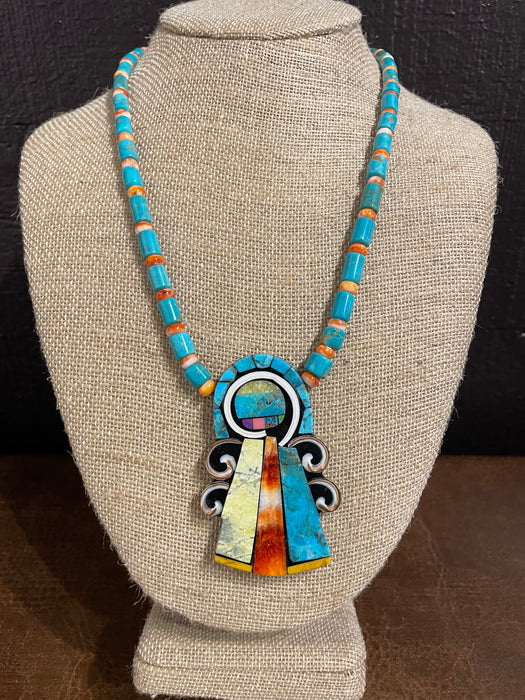 Mosaic Figural Inlay Necklace, by Mary L. Tafoya