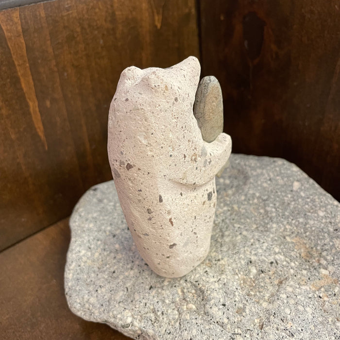 Speckled Bear and Fish Stone Carving Fetish, by Salvador Romero