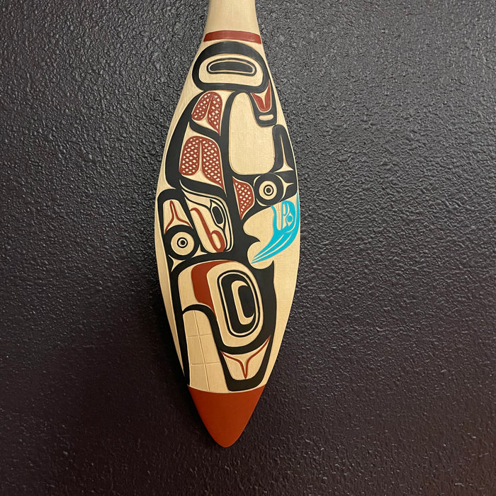 Killer Whale & Salmon Dance Paddle, by David A. Boxley