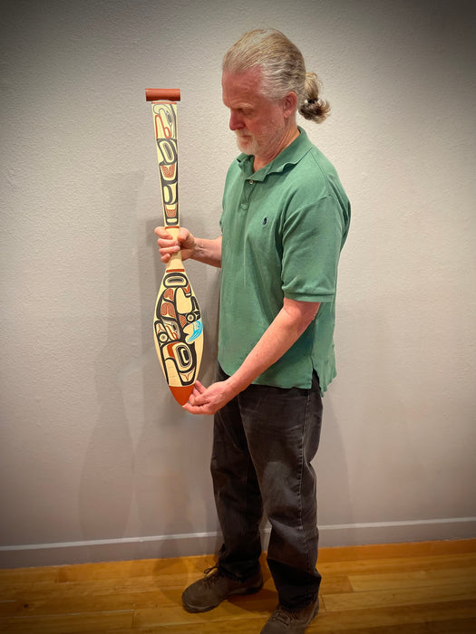 Killer Whale & Salmon Dance Paddle, by David A. Boxley