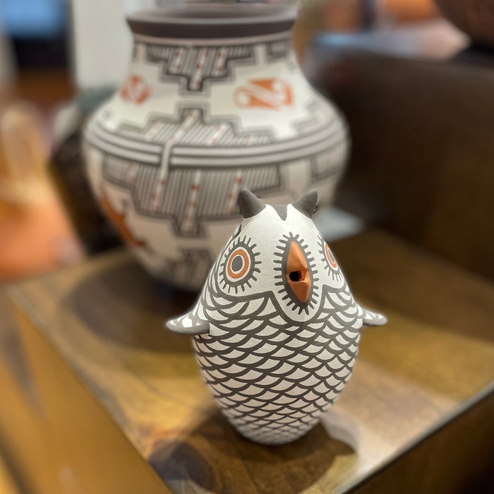 Zuni Pottery Owl Figurine, by Carlos Laate