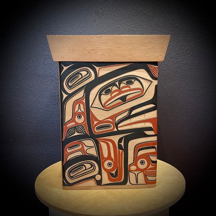 Eagle and Bear Traditional Bentwood Box, by David A. Boxley