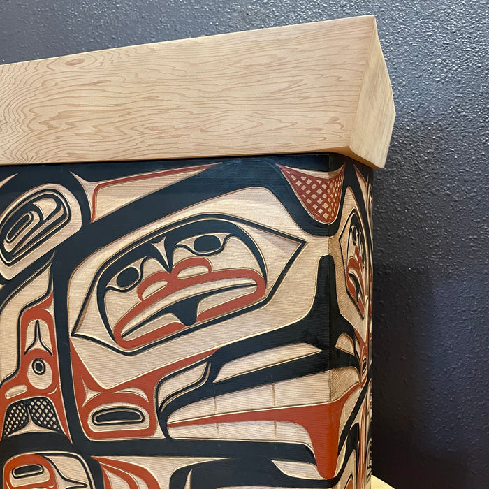 Eagle and Bear Traditional Bentwood Box, by David A. Boxley