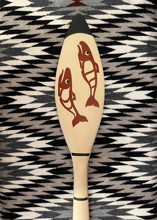 Killer Whale & Salmon Dance Paddle, by David A. Boxley