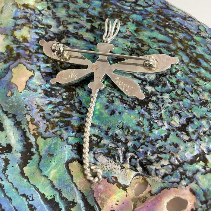 Zuni Inlay Dragonfly Pin or Pendant, by Lyndon Ahiyite