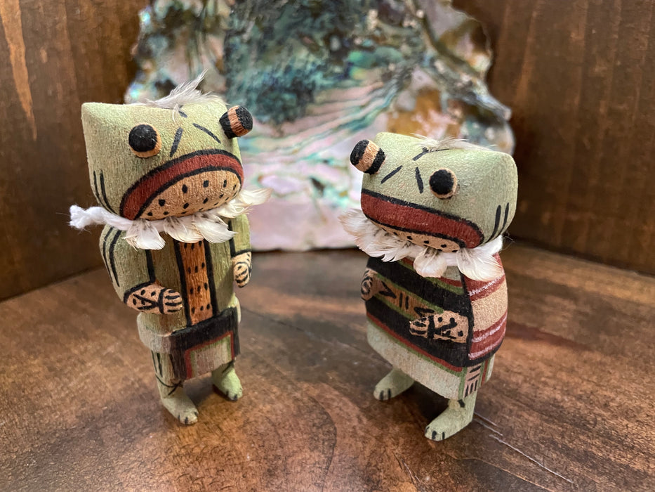 Mini Frog Kachina Couple,  by Kevin Quanimptewa