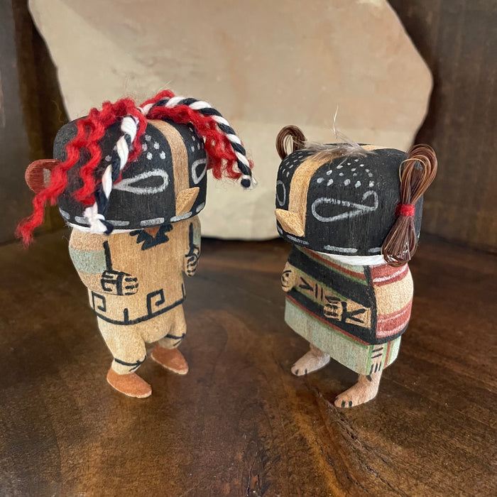 Hopi mini Kokopelli Kachina at Raven Makes Gallery