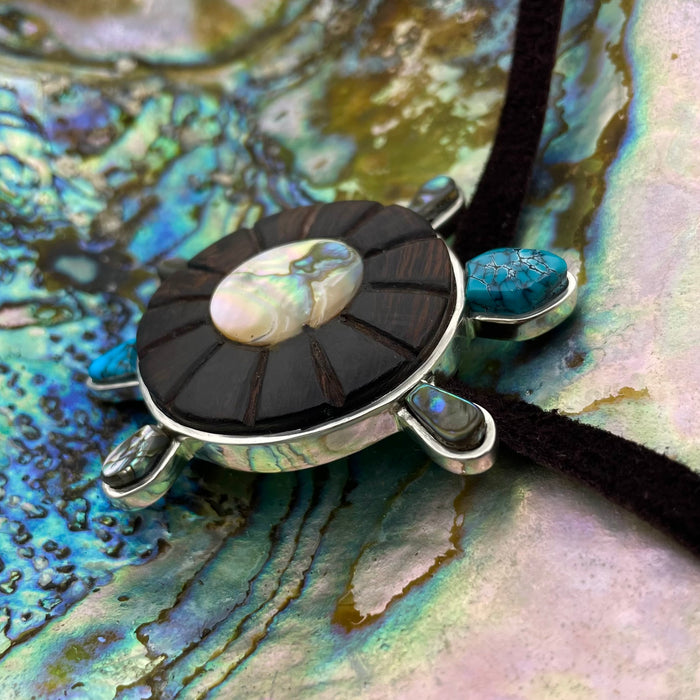 Hopi Turtle Pendant with Inlay, by Sonwai– Raven Makes Gallery