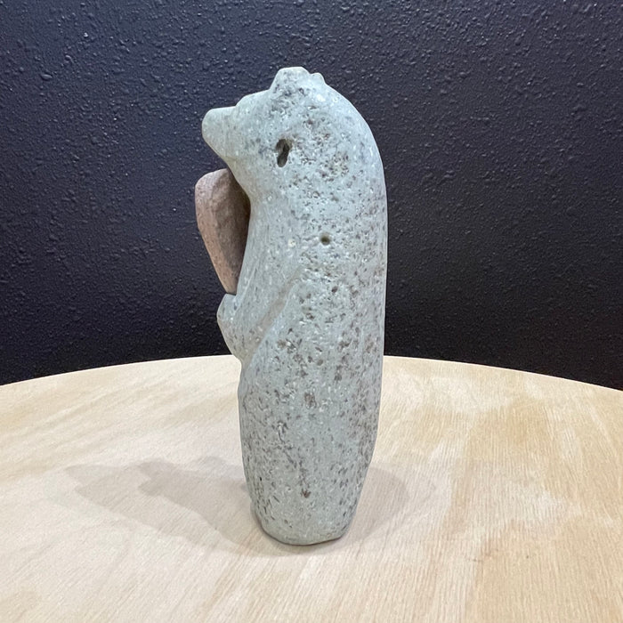 Offering Heart Bear Stone Carving Fetish, by Salvador Romero