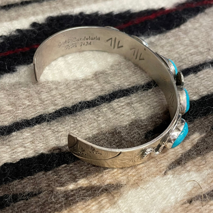 Sleeping Beauty Turquoise and Silver Zuni Snake Bracelet, by Jude Candelaria