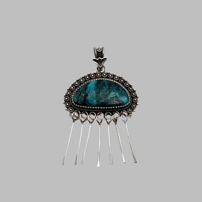 Nevada Blue Diamond Turquoise Pendant, by Ivan Howard