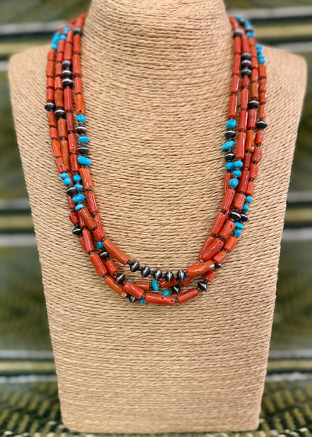 Navajo Jewelry Coral Necklace for Sale
