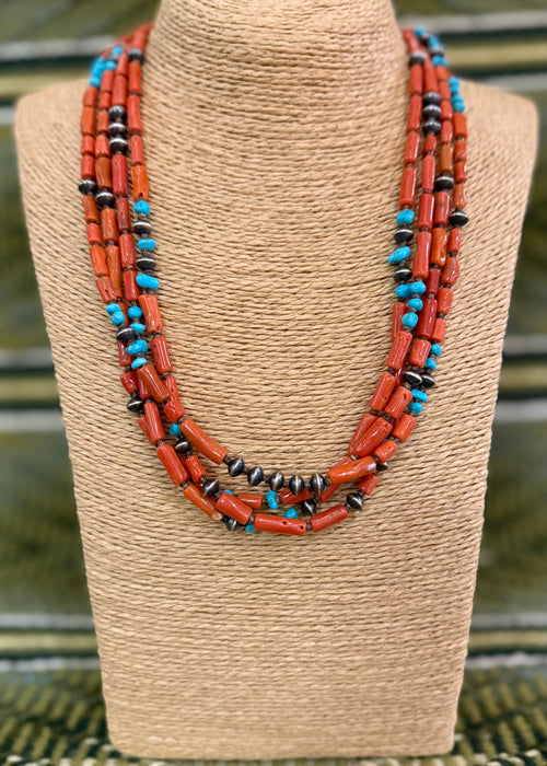 Navajo Jewelry Coral Necklace for Sale
