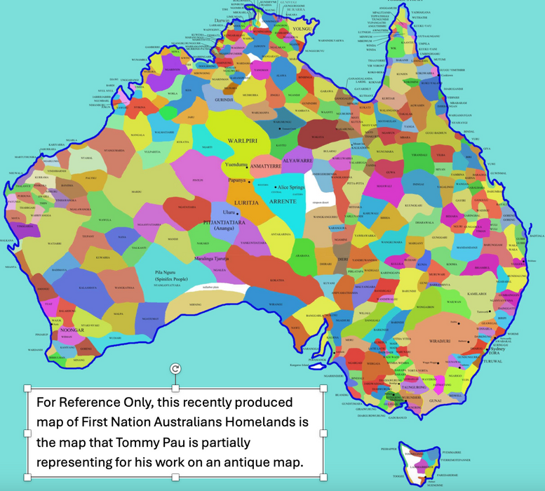 Decolonizing the Map, 1840 Map, by Tommy Pau
